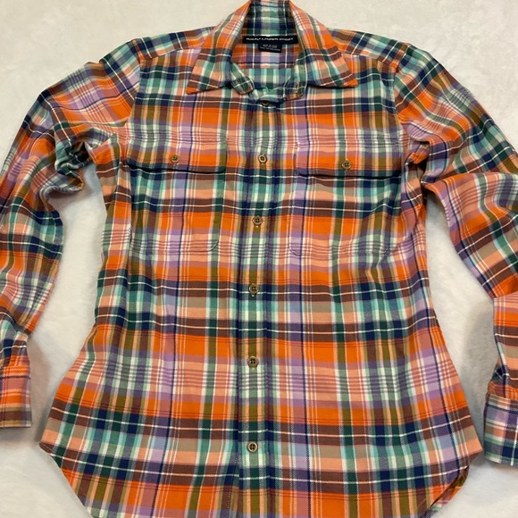 Women’s Ralph Lauren Sport Flannel Multicolor Plaid Shirt - Picture 2 of 10
